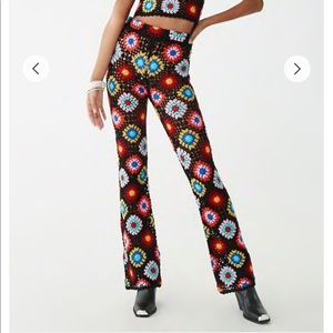 NWT Sold Out Black Floral Crochet Pants